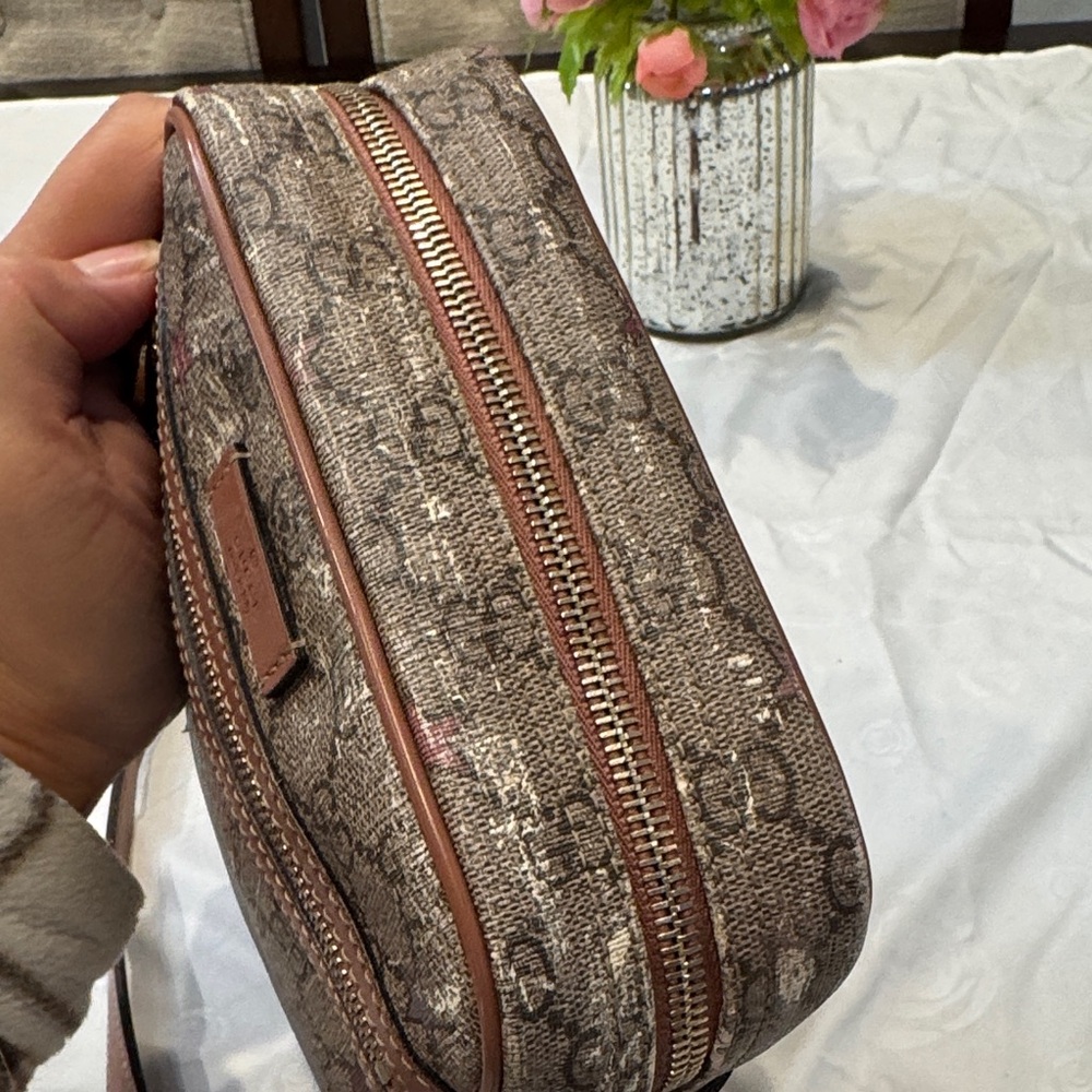 Authentic Gucci Pinkish Brown and Red Patterned Messenger Bag - Picture 9 of 16